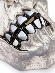 Halloween Horror Ghost Head Skull Eyeball Red Bloodshot Costume Performance Props Ghost Mask - White - View 3