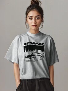 T-Shirt Sport Car  911 RWB Rauh-Welt Ref 4124 Fluxo FX - Grey - View 3