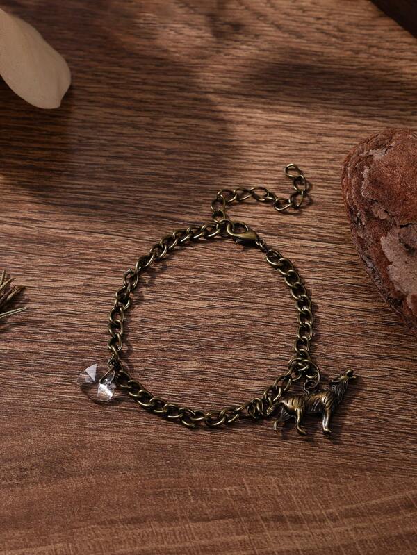 1 件《破晓》贝拉的狼心吊饰银或铜吊饰手链道具复制珠宝，适合日常佩戴情人节