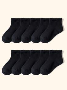 15 双婴儿和幼儿袜子，经典条纹，黑/白/灰色，透气，柔软，舒适，时尚，适合日常生活、节日礼物、返校 - 随机发送颜色