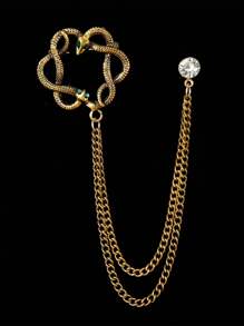 1 peça Broche em forma de ave de rapina feroz (morcego, lobo, águia) em estilo retrô dourado/prateado para terno masculino