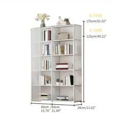 1 件多层易组装书本收纳架家用简易衣服收纳衣柜多功能防尘杂物收纳柜适用于办公室、教室、出租房、宿舍 - 彩色 - 查看 2