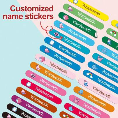 Personalized Custom Name Stickers For School Supplies, Perfect For Labeling Water Bottles, Lunch Boxes, And Personal Items, Ideal For Daycare, Camp, And Sports Equipment, Durable And Easy To Apply, School Essentials, Multi-Functional, Durable, Ornamental, Reusable, Exquisite, Stylish, High-Quality, Colorful, Modern, Custom, Personalized, Unique, For Valentine's Day, For Mother's Day, For Birthdays, For Father's Day, For Graduation, For Weddings, For Housewarming,Festive Calendar