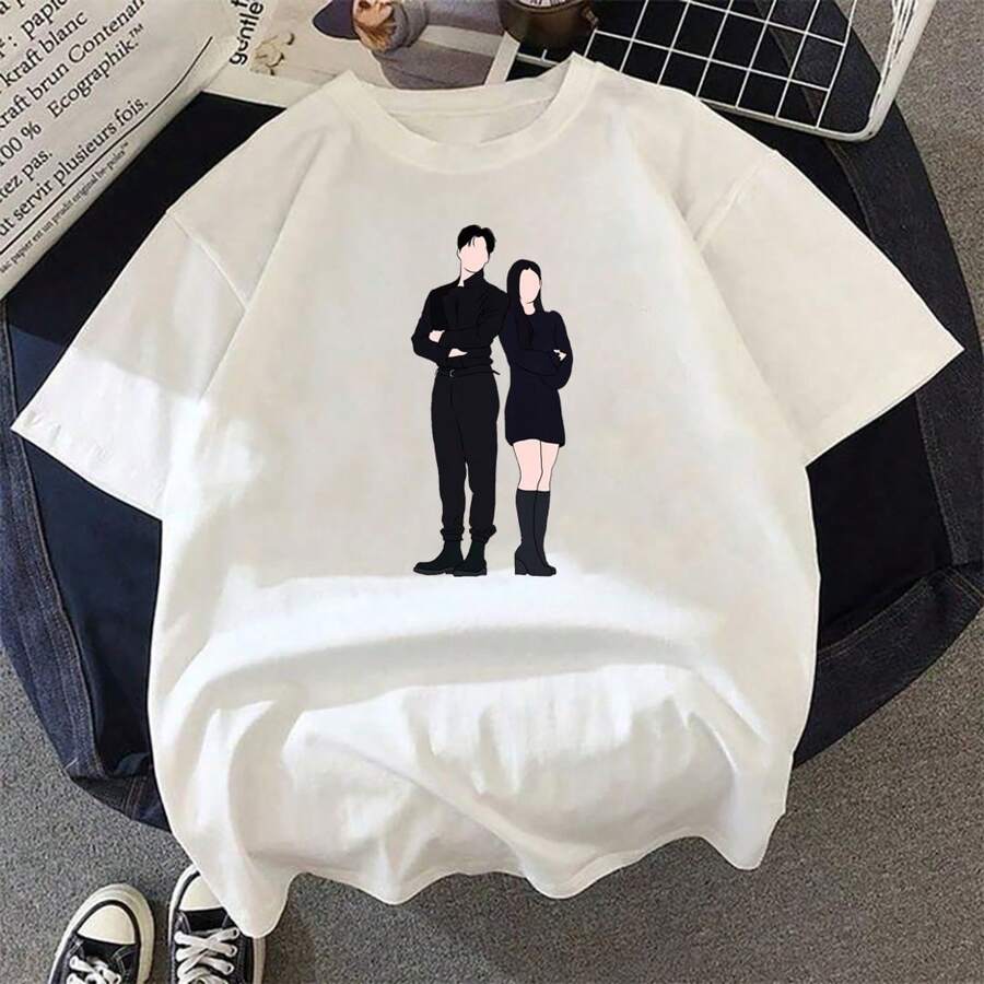 Camiseta Camisa Meu Demônio Favorito Casal Série Dorama Moda Inspiração Várias Cores 100% Algodão - Branco - Visão 1