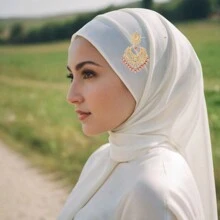 1 Peça Alfinete de Metal Hijab Vintage de Luxo #63, Broche Assimétrico de Estilo Real para Mulheres, Acessório de Moda Elegante