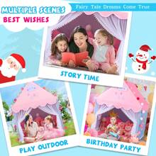Princess Castle Play Tent For Girls – Indoor Kids Playhouse, Fairy Tale Toy Gift For Toddlers Birthday And Holidays - Xám - Xem 3