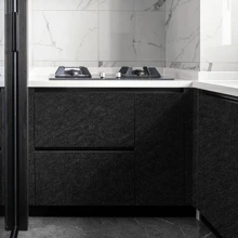 1 cuộn, giấy dán tường họa tiết lụa, giấy dán tường PVC tự dính có thể tháo rời, giấy dán tường bóc ra và dán ngay lập tức, thích hợp cho đồ nội thất mặt bàn bếp, phòng ngủ và phòng khách, giấy dán tường trang trí, trang trí nhà cửa và cải tạo đồ nội thất. - màu đen - Xem 3