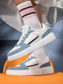 New Women Casual Sneakers Low-Top Skateboard Shoes, Lightweight & Breathable, Plus Size