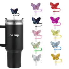 Phích cắm ống hút hình bướm 1 mảnh, thích hợp cho đường kính ống hút 10cm, phích cắm ống hút cốc xe hơi 40oz, nắp ống hút, tấm che bụi, có thể tái sử dụng, chất liệu acrylic - Nhiều màu - Xem 12