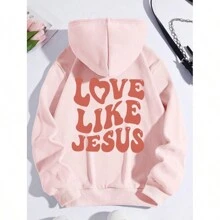 Women's LOVE LIKE JESUS Sweatshirt Back Winter - 淺粉色 - 查看 1