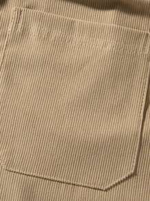 Men Corduroy Casual Shorts, Versatile Knee-Length Shorts - Màu be - Xem 7