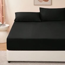 Fitted Sheet Deep - White Bottom Sheet With 40cm Extra Deep Sided Pocket - Black - View 2