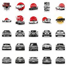 50 JDM Japanese Modified Racing Fashion Stickers For Customizing DIY Such As Water Bottles, Laptops, Guitars, And Skateboards - Easy To Peel Off, Detachable, And Reusable - Adding Color To Your Items Back To School