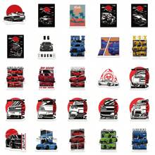 50 JDM Japanese Modified Racing Fashion Stickers For Customizing DIY Such As Water Bottles, Laptops, Guitars, And Skateboards - Easy To Peel Off, Detachable, And Reusable - Adding Color To Your Items Back To School