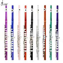 LADE Classic 16-Hole Closed-Hole Flute: Lacquered Nickel-Plated Brass, Perfect Musician's Gift - With Cleaning Kit & Leather Case