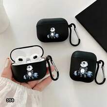 Funda protectora anti-caída para auriculares Bluetooth con diseño de oso de levantamiento de pesas, resistente a arañazos y caídas, adecuada para el estuche de auriculares Bluetooth - Multicolor - Ver 3