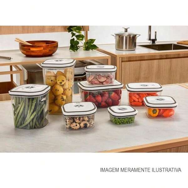 Kit 8 Potes Vasilha de Plásticos Resistente Herméticos Electrolux com Tampa