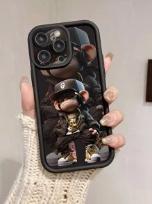 1个猴子图案手机壳，摄像头开孔精准，防震，兼容苹果11 Pro Max / 12 Pro Max / 13 Pro Max / 14 Pro Max / 15 Pro Max / 16 Plus / 16 Pro Max，兼容红米、OPPO、Realme、vivo、Infinix、荣耀、摩托罗拉、一加等品牌手机，防水防摔防刮，国际版，非国内版 - 黑色 - 查看 5