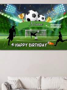 1 Stück individuell bedrucktes Fußball/Fußball-Themenhintergrund Banner mit Namentext, Partydekoration, Fotohintergrund - Verschiedenfarbig - Übersicht 30