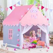 Princess Castle Play Tent For Girls – Indoor Kids Playhouse, Fairy Tale Toy Gift For Toddlers Birthday And Holidays - Xám - Xem 5