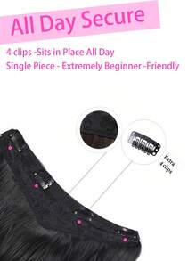 Dark Brown Hair Extensions One Piece 20 Inch Secret Hair Extensions Natural Wavy HairPieces For Women Clip In Extensions Heat Resistant Fibe - Multicolor - View 7