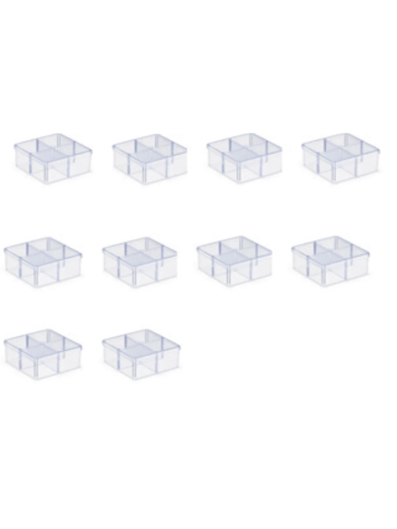 KIT 10 ACRYLIC DIVISION BOX. 7X7 TRANSPARENT WITH CANDY LID, PARTY FAVORS - OLDANI PLAST - Trong sáng - Xem 1