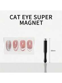 Tonitu g. Cat Eye Nail Art Magnetic Stick Pen Design Multi-Function Nails Gel Polish Crystal Rhinestone Summer Magnet Rod Cylinder Shape Tool For Manicure Salon And DIY - Black - View 2