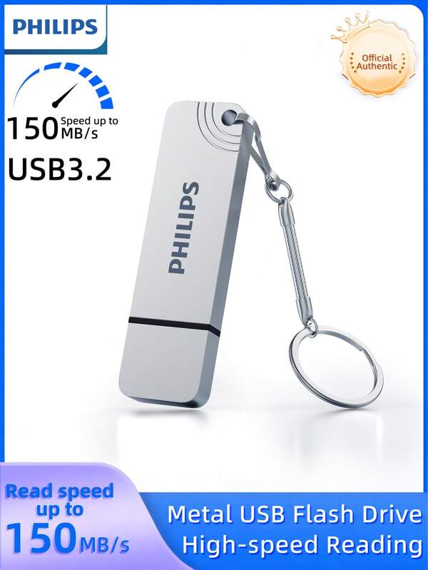 PHILIPS محرك فلاش يو اس بي 3.2 اوتي جي من فيليبس سعة 128 جيجابايت للأيفون والأيباد والكمبيوتر - تخزين محمول خارجي للصور والفيديوهات وغير ذلك, سيجعل حياتك أسهل