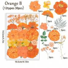 20/30/34/37/40 piezas Kit de materiales DIY de serie naranja de Halloween estampados - Posavasos de resina, pendientes, pulseras, brazaletes de resina, atrapa sueños, marcos de fotos, decoración de pared, pantallas de lámparas, abanicos, flores secas, flores de jabón, tarjetas, espejos estampados, marcapáginas, suministros de manualidades DIY