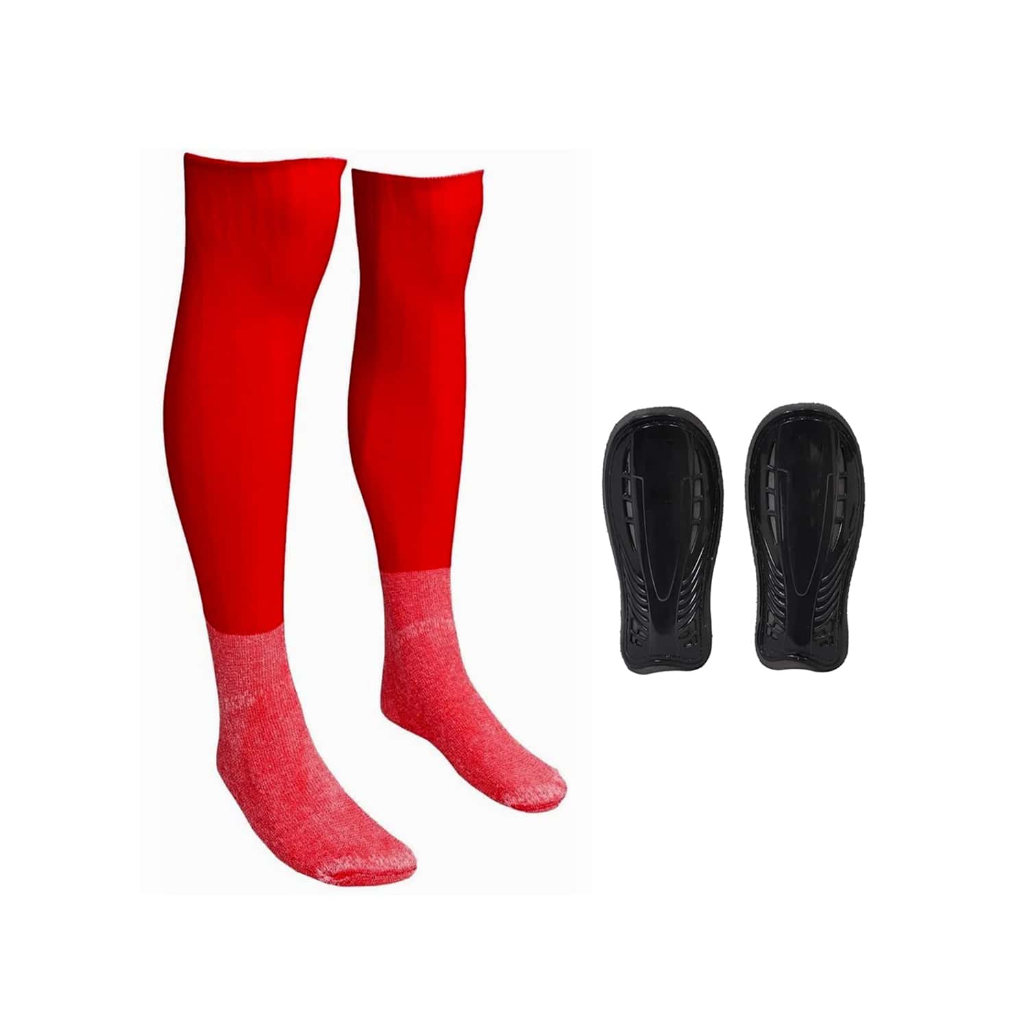 Professional Football Sock Kit Shin Guard Kit Adult Or Youth 30 To 43 - Đỏ - Xem 1