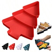 1 Stück Weihnachtsbaum Obstplatte, Weihnachtsbaum förmige Obst-Servierplatte, Fach-Plastikschale für Süßigkeiten, Haushalts-Plastik Nussschale, tragbares Geschirr-Tablett für Feiertagspartys, Weihnachtsgeschenke, Fröhliche Weihnachten