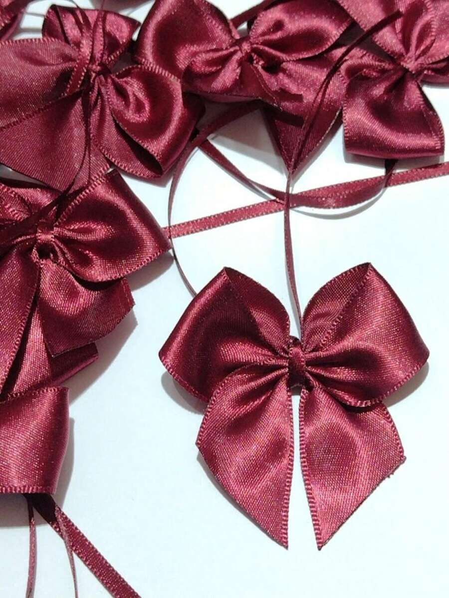 Laço Lacinho de Cetim Nº5 Plus 6x6cm com Fita para amarração - 25 unidades - Decorações de doces, mesas, bolas e esferas acrílicas, caixa milk, personalizados e  lembrancinhas de festas