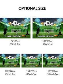 1 Stück individuell bedrucktes Fußball/Fußball-Themenhintergrund Banner mit Namentext, Partydekoration, Fotohintergrund - Verschiedenfarbig - Übersicht 2