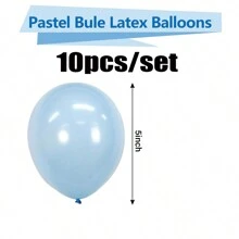 10/30/50 juego de globos de látex de color azul claro de 18 pulgadas, 12 pulgadas, 10 pulgadas y 5 pulgadas circular, para helio, para decoración de fiesta de cumpleaños, revelación de género, fiesta de baby shower, boda - Celeste - Ver 11