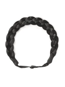 Diadema elegante y ajustable con trenza de espina de pescado - Accesorio de cabello sintético para mujeres y niñas, perfecto para fiestas y uso diario - Multicolor - Ver 14