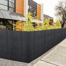 VA-Cerulean PVC Privacy Screen Mat - Privacy Fence Anthracite/Green/Bamboo, Wind Protection, Room Divider, Imitation Bamboo Fence, Cladding For Garden, Fence For Outdoor Areas, Balcony, Terrace (90/120/160/180)*(300/400/500) Cm
