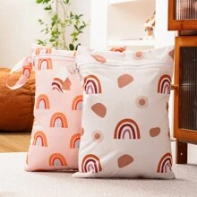 2pcs Wet Dry Bag For Diaper 26*36cm Washable Travel Bag, Beach, Swimming Pool, Sports Bagbaby Shower Family Decorations Gifts