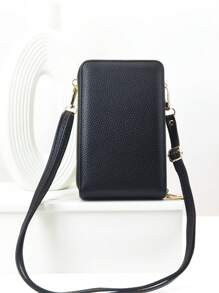 Geantă Messenger Un portofel pentru telefon mobil cu fermoar cu două straturi de capacitate mare multifuncțională, imagine moale simplă și delicioasă la modă, vacanță liberă, întâlniri