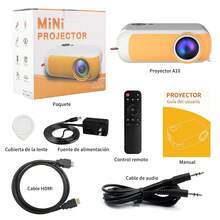 Mini Car Cinema Projector USB, Mini Car Cinema Night - A10 Smart Mini Projector - Cinema on The Go, HD Small Projector Portable, Plug & Play Portable Projector, Car Movie Projector (Amarillo) - Tipo de Enchufe A USA (110-127V) - Ver 8