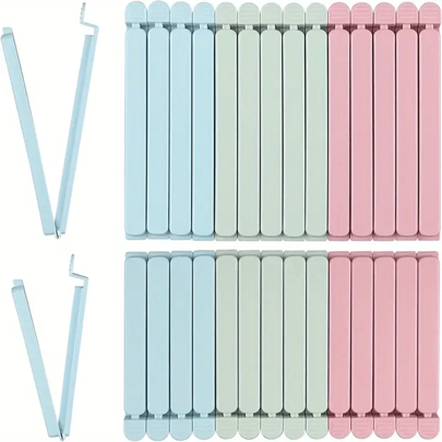 5/10 Stück Lebensmittelbeutel Verschlussklammern, multifunktionale wiederverwendbare Lebensmittelaufbewahrungs-Verschlussklammern, 12 cm und 15 cm, für verschiedene Plastikbeutel und Snackbeutel, Küchenorganisatoren und Aufbewahrung, Küchenhelfer, Zufallsfarbe.