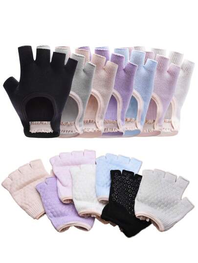 Women's Half-Finger Backless Non-Slip And Wear-Resistant Fitness Dumbbell Kettle Fishing Camping Cycling Pilates Yoga Gloves B3 Gym Accessories