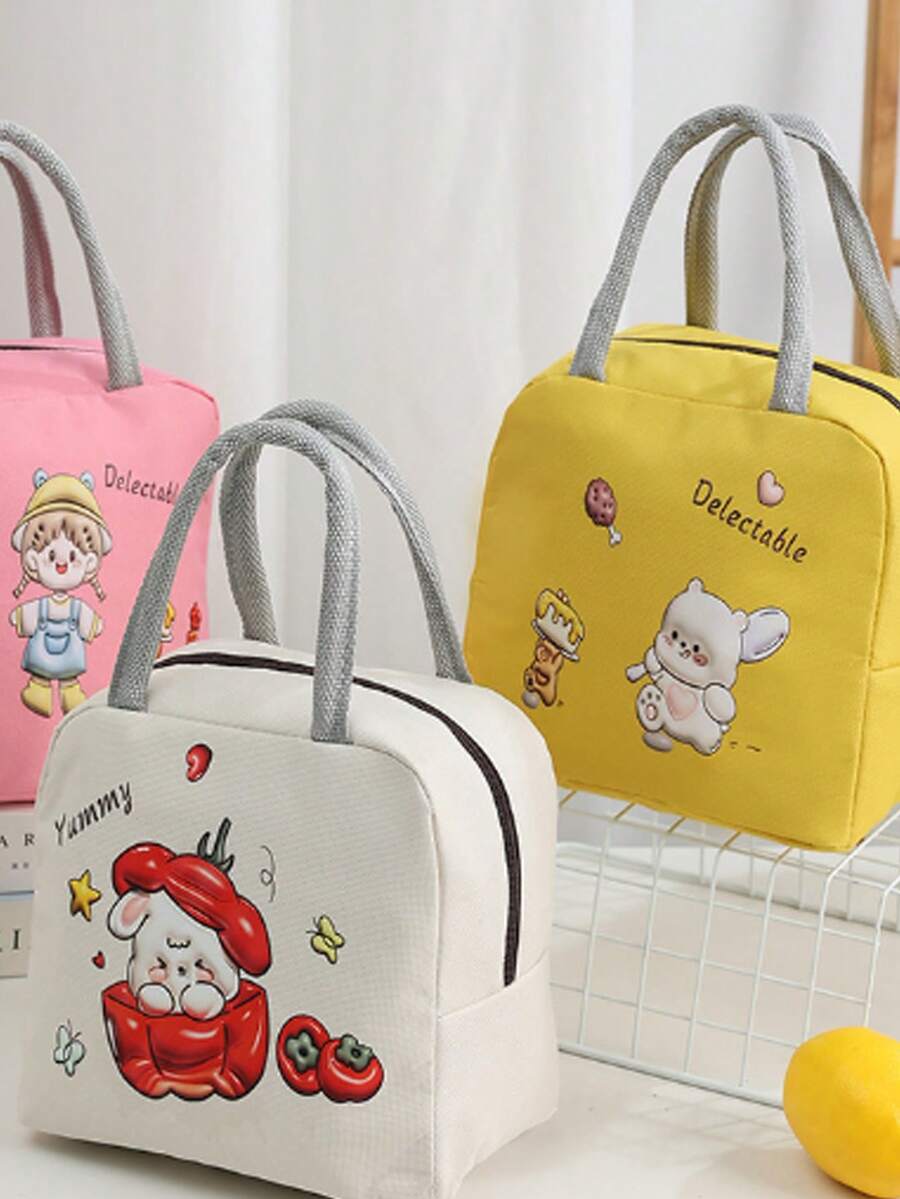 2PCS Gấu Cà Chua, Gấu Dã Ngoại Hộp Cơm Trưa Hoạt Hình Túi Cách Nhiệt Dung Tích Lớn Di Động Cơm Trưa Bento Túi Xách Tay Nhân Viên Văn Phòng Học Sinh Hộp Cơm Trưa Cách Nhiệt Bằng Giấy Bạc Nhôm Di Động Dung Tích Lớn Túi Đựng Cơm Trưa Túi Cách Nhiệt Học Sinh Túi Đựng Cơm Trưa Chống Thấm Nước Và Chống Dầu Túi Đựng Cơm Trưa Nhân Viên Văn Phòng Túi Đựng Cơm Trưa Nhân Viên Văn Phòng Túi Đựng Cơm Trưa Cách Nhiệt Có Thể Tái Sử Dụng, Túi Làm Mát Di Động, Hộp Cơm Trưa Mềm Có Thể Đông Lạnh, Chống Rò Rỉ. Lớp Bên Trong Bằng Chất Liệu Giấy Bạc Nhôm Giữ Ấm, Tươi Và Lạnh. Hộp Đựng Cơm Trưa Túi Đựng Cơm Trưa Nữ Trường Giáo Viên Cắm Trại Quay Lại Trường Lớp Học Nhà Bếp Túi Đựng Cơm Trưa Cách Nhiệt Du Lịch - Nhiều màu - Xem 1