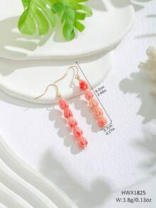 1 Pair Handmade Resin Hawaiian Style Jasmine Flower Dangle Earrings, Thanksgiving Christmas Gift - Multicolor - View 4