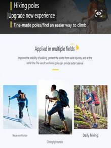 1pc Outdoor Hiking Poles Ultra-Light Retractable Folding Climbing Pole , Suitable For Outdoor Sports