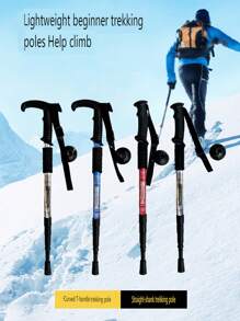 1pc Outdoor Hiking Poles Ultra-Light Retractable Folding Climbing Pole , Suitable For Outdoor Sports