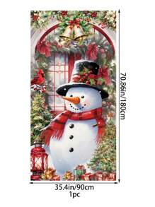 1pc Santa Claus And Snowman Decorative Door Banner, Christmas,Christmas - Multicolor - View 2