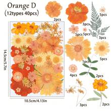 20/30/34/37/40 piezas Kit de materiales DIY de serie naranja de Halloween estampados - Posavasos de resina, pendientes, pulseras, brazaletes de resina, atrapa sueños, marcos de fotos, decoración de pared, pantallas de lámparas, abanicos, flores secas, flores de jabón, tarjetas, espejos estampados, marcapáginas, suministros de manualidades DIY