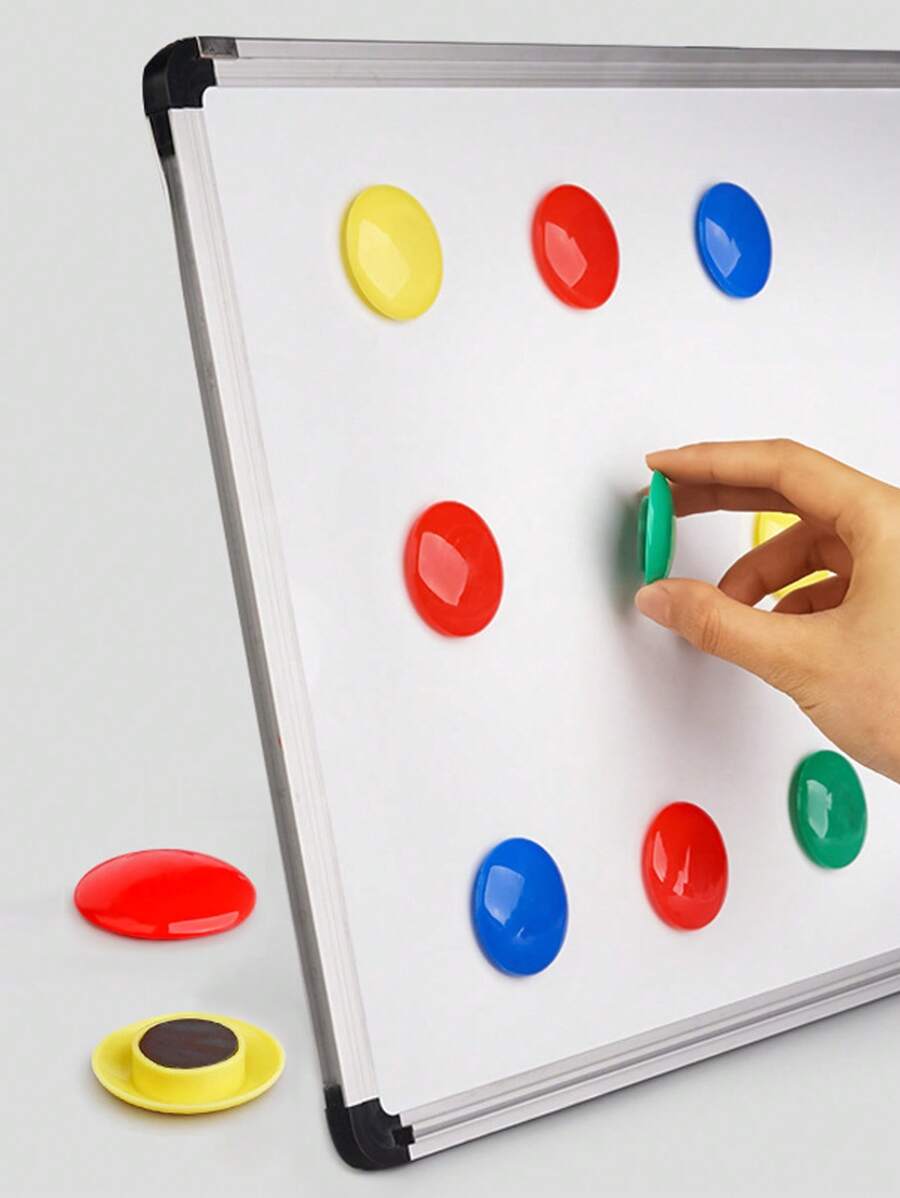 12 Stücke zufällig farbige runde 3cm Whiteboard Magnetnägel, geeignet für Büro Besprechungs-Whiteboards, Klassenzimmer Tafeln, Magnethaftende Befestigungsclips für Zuhause, Küche, Restaurant Memo, Kühlschrankmagnet, Mehrzweck einfaches und praktisches Büro- und Lehr-Hilfsmittel Magnetclip