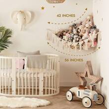 Macrame Dream Lights Boho Stuffed Animals Net Or Hammock With LED Light(Not Including Batteries), Extra Large Plush Toy Storage Holder For Small Or Large Plushies Love Valentine