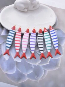 2 pezzi Ciondolo a forma di pesce a doppia faccia, adatto per uso fai da te